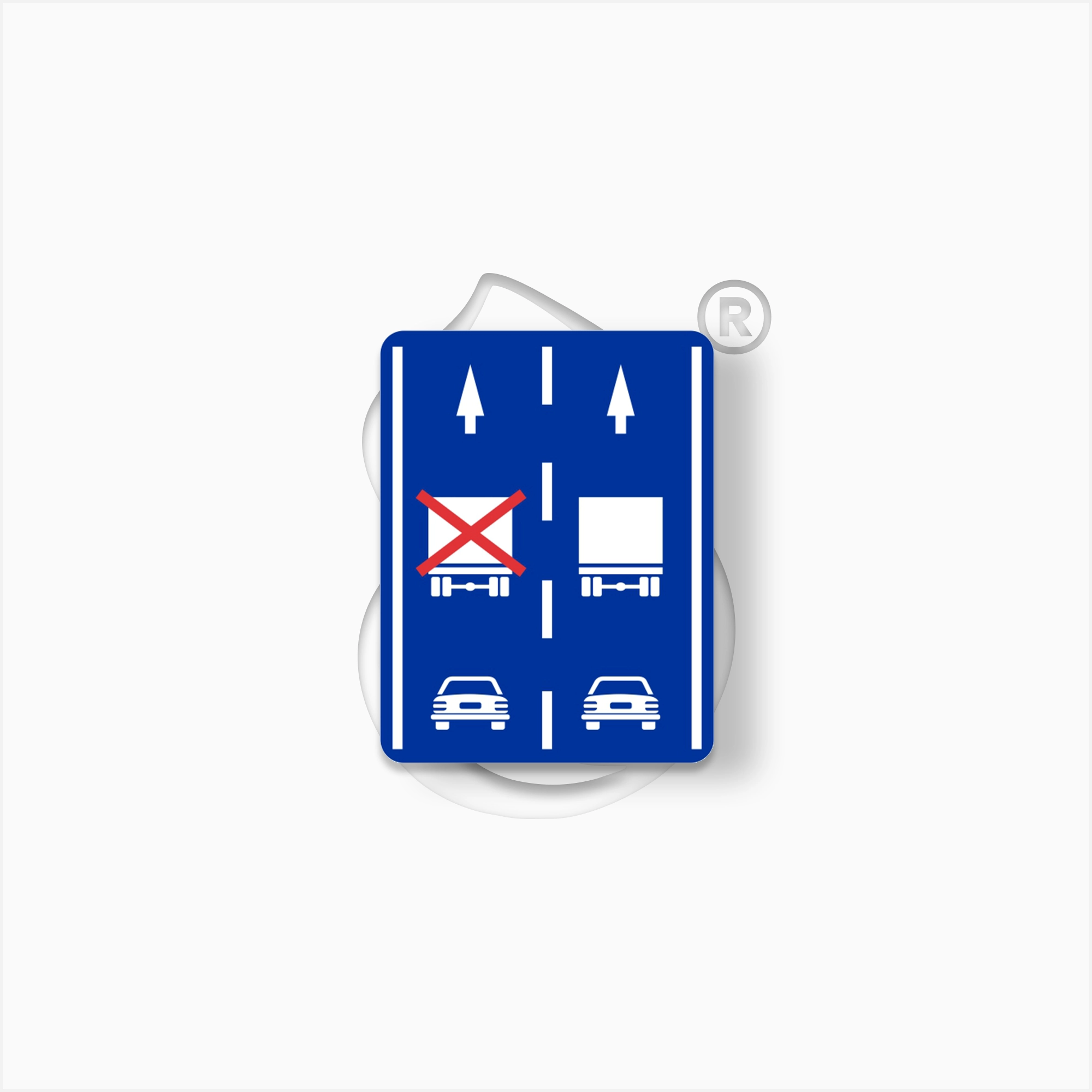 Indicator rutier de orientare cu folie reflectorizantă pentru organizarea traficului pe benzi de circulație și ghidarea participanților la trafic.